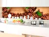 Autocolant perete backsplash, Dimex, model Boabe cafea, maro, rezistent la apă şi căldură, rolă de 60x350 cm