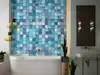 Autocolant perete baie imitaţie faianţă decorativă, Folina Blue Magic, rezistent la apă şi căldură, lățime 120 cm