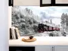 Autocolant perete, Folina, Tren cu aburi prin pădure, 67x200 cm