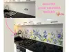 Autocolant perete contrablat bucătărie, model flori de primăvară, autoadeziv, rezistent la apă și căldură, rolă de 67x200 cm