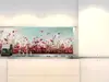 Autocolant perete contrablat bucătărie, Dimex, peisaj cu flori de câmp roz, rolă de 60x350 cm
