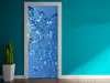 Autocolant uşă baie, Folina, culoare albastră, rolă de 92x205 cm