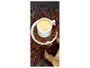 Autocolant uşă bucătărie, Ceaşcă şi boabe cafea, Folina, culoare  maro, rolă de 92x205 cm