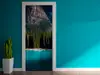 Autocolant uşă Lac de munte, Folina, model cu peisaj, dimensiune autocolant 92x205 cm