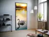 Autocolant uşă Lebădă pe apă, Folina, model multicolor, dimensiune autocolant 92x205 cm