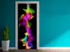 Autocolant uşă Plasă colorată, Folina, model multicolor, dimensiune autocolant 92x205 cm