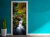 Autocolant uşă Râu de Munte, Folina, model multicolor, dimensiune autocolant 92x205 cm