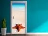Autocolant uşă Stea de mare, Folina, model multicolor, dimensiune autocolant 92x205 cm