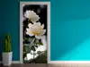 Autocolant uşă Trandafiri albi, Folina, model multicolor, dimensiune autocolant 92x205 cm
