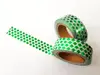 Bandă adezivă Washi Tape Damasc Smarald, Folina, imprimeu geometric, rolă bandă adezivă 15 mmx10 m