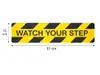 Set 2 Benzi Antiderapante pentru Scări „Watch Your Step” 61 × 15 cm Galben-Negru