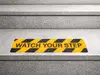 Set 2 Benzi Antiderapante pentru Scări „Watch Your Step” 61 × 15 cm Galben-Negru
