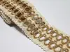 Bandă iută crem, cu model împletit, rolă de 4x190 cm