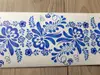 Set 3 borduri decorative autoadezive Bella, folie transparentă cu imprimeu floral albastru, role de 15 x 100 cm