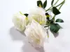 Trandafiri artificiali albi, buchet 3 flori, 50 cm înălţime