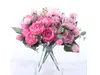 Buchet flori artificiale bujori roz, 30 cm înălţime