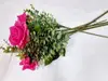 Buchet flori artificiale, trandafiri roz şi eucalipt, 75 cm înălţime