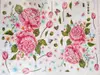 Stickere perete, Folina, decor floral cu bujori roz