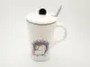 Cană din ceramica Unicorn, Folina, cu capac şi linguriţă