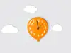 Ceas perete, Folina, model Balon portocaliu, ceas de perete pentru copii