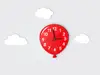Ceas perete, Folina, model Balon roșu, ceas de perete pentru copii
