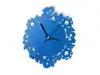 Ceas flori Atlanta bleu, Folina, decorațiune pentru perete, ceas din plexiglass
