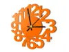 Ceas de perete Office, Folina, din plexiglass portocaliu lucios