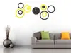 Ceas de perete, Folina, model cercuri galbene şi negre