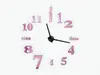 Ceas perete Dakota, Folina, decorațiune din oglindă acrilică roz, diametru ceas 120 cm