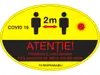 Stickere podea Recomandări Păstrează distanţa 7- set 3 bucăţi, 45x30cm