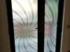 Folie geam autoadezivă Cresta, Folina, efect de sablare, model geometric gri, rolă de 100x210 cm