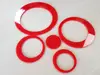 Set 7 stickere cercuri roşii, decoraţiune perete din plexiglass roşu lucios