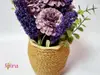 Ghiveci din ceramică cu flori artificiale mov, 20 cm 