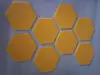 Decoraţiune perete Hexagon, Folina, din acril, aspect lucios, galben