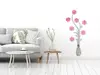 Decoraţiune oglindă Vază cu flori, Folina, culoare roz, dimensiune oglindă 1 m