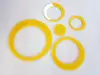 Set 12 stickere cercuri, decoraţiune perete din plexiglass galben lucios