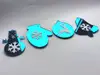 Set 4 decoraţiuni Crăciun, din oglindă acrilică albastră
