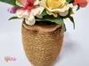 Ghiveci din ceramică cu flori artificiale multicolore, 20 cm