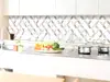 Autocolant perete, Dimex Brown Petals, alb cu model geometric bej, rezistent la apă şi căldură, rolă de 60x350 cm