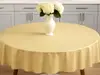 Faţă de masă impermeabilă, d-c-fix Esta, bej cu un discret imprimeu geometric, rotundă, 160 cm diametru