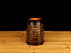 Felinar lumânare Holes, Folina, metalic, negru, 15 cm înălţime