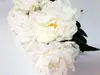 Floare artificială, creangă cu 5 bujori albi, 35 cm înălţime