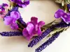 Coroniţă decorativă, Folina, flori artificiale mov, 25 cm