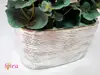 Aranjament cu Orhidee artificială roz, în vas ceramic argintiu