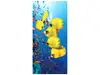 Folie cabină duş, Folina, sablare cu model peşti galbeni, rolă de 100x210 cm