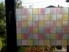 Folie geam autoadezivă Pătrate colorate