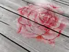Autocolant lemn gri Rosa, Folina, cu motive florale roşii - 120 cm lăţime
