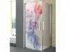 Folie cabină duş, Folina, sablare cu model abstract colorat, autoadezivă, rolă de 100x210 cm