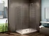 Folie geam cabină duş, Folina, sablare cu model pătrăţele negre, rolă de 90x210 cm