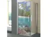 Folie cabină duş, Folina, sablare cu model plajă exotică, autoadezivă, rolă de 100x210 cm